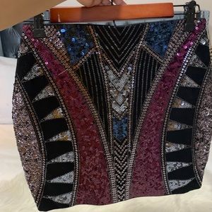 Express Aztec sequins skirt